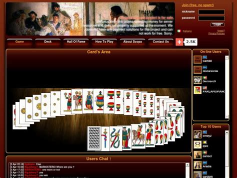 scopa cane|ScopaCards.net, Play Scopa online with your friends.